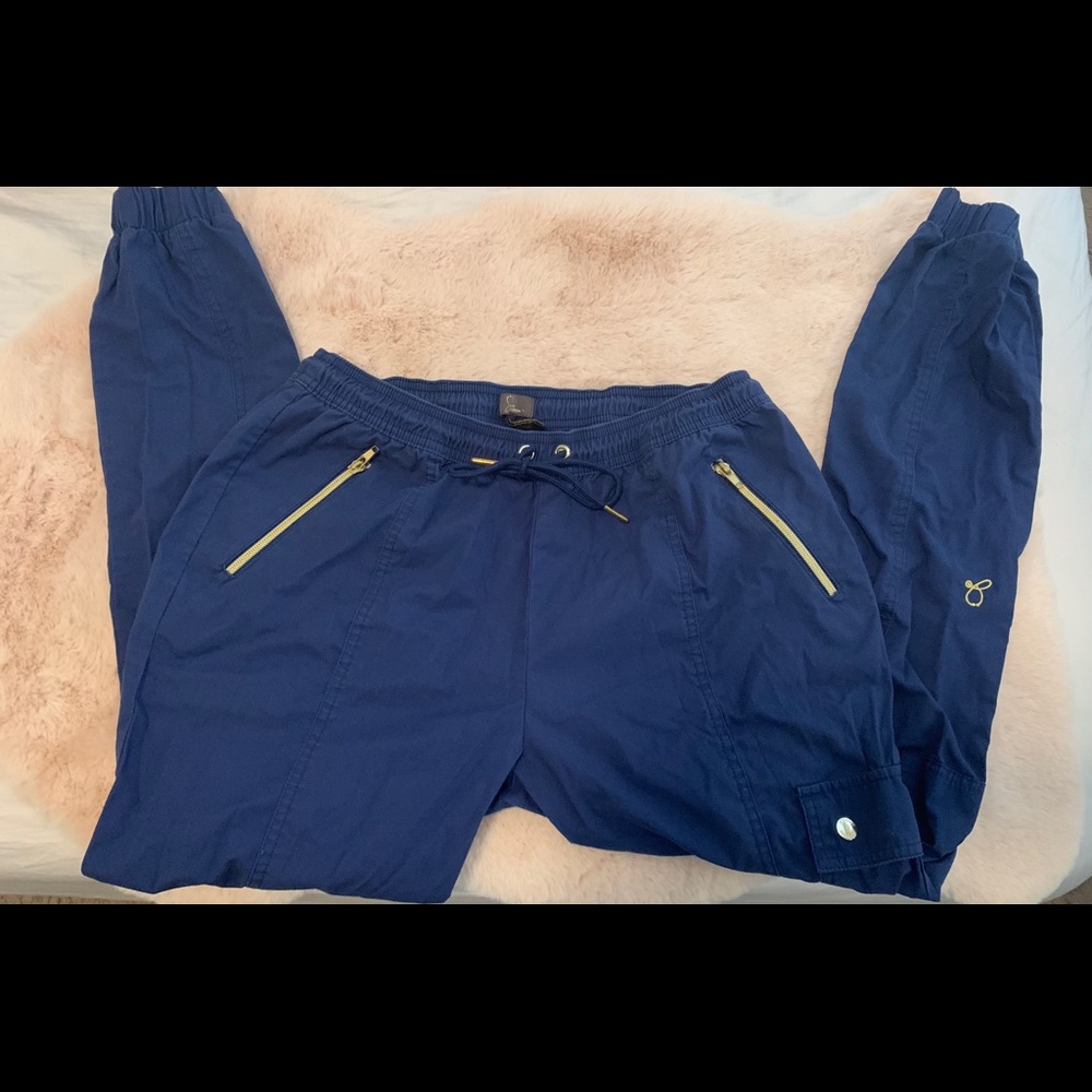 Jaanuu Blue Women's Pants with Gold Accents